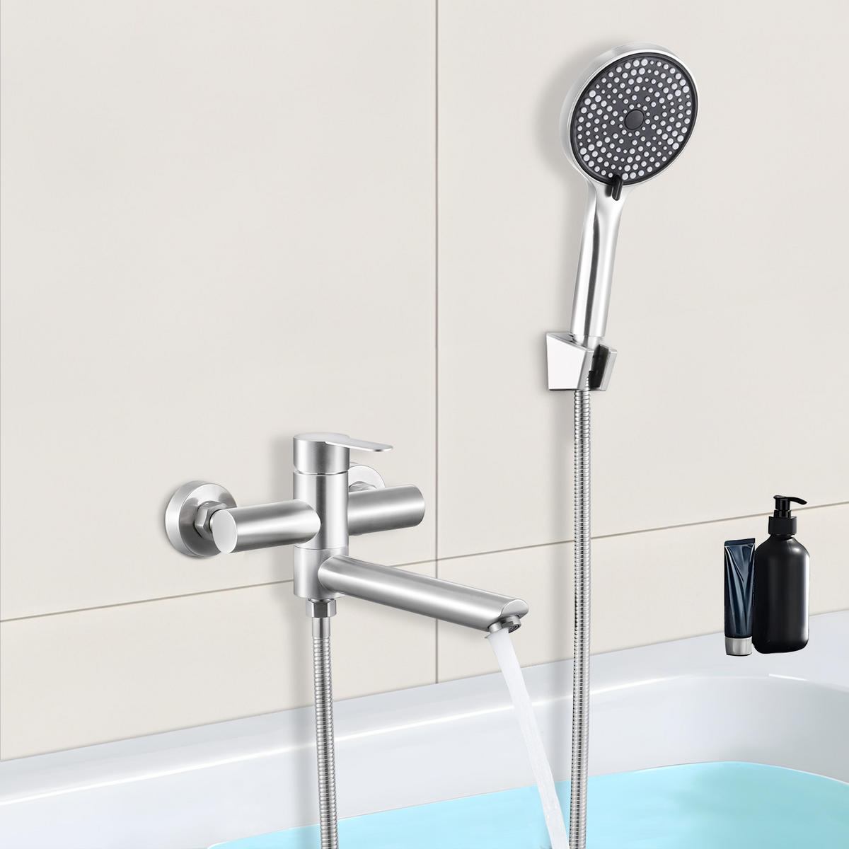 BRAUSESET Sprütz 15/12.8/21.5 cm - Silberfarben, Metall (15/12.8/21.5cm) - ZMH