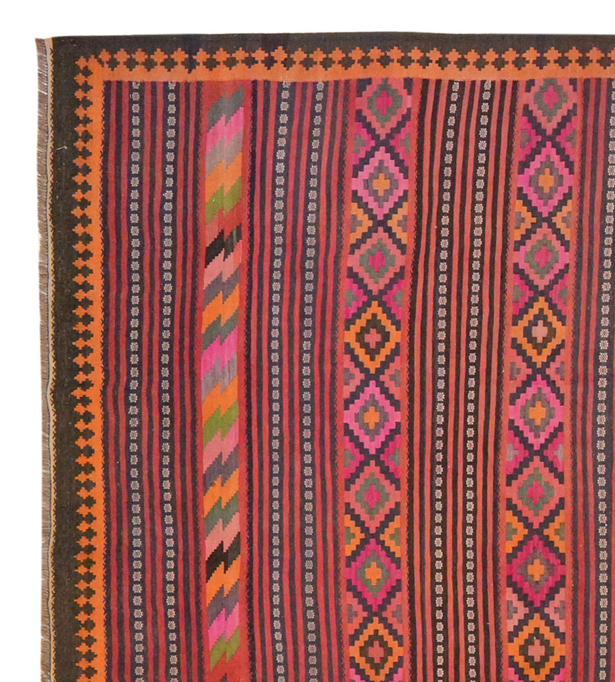 HANDWEBTEPPICH Kelim Kordi Old Mehrfarbig 390/170 cm Schurwolle - Multicolor, Textil (170/390cm) - Looma