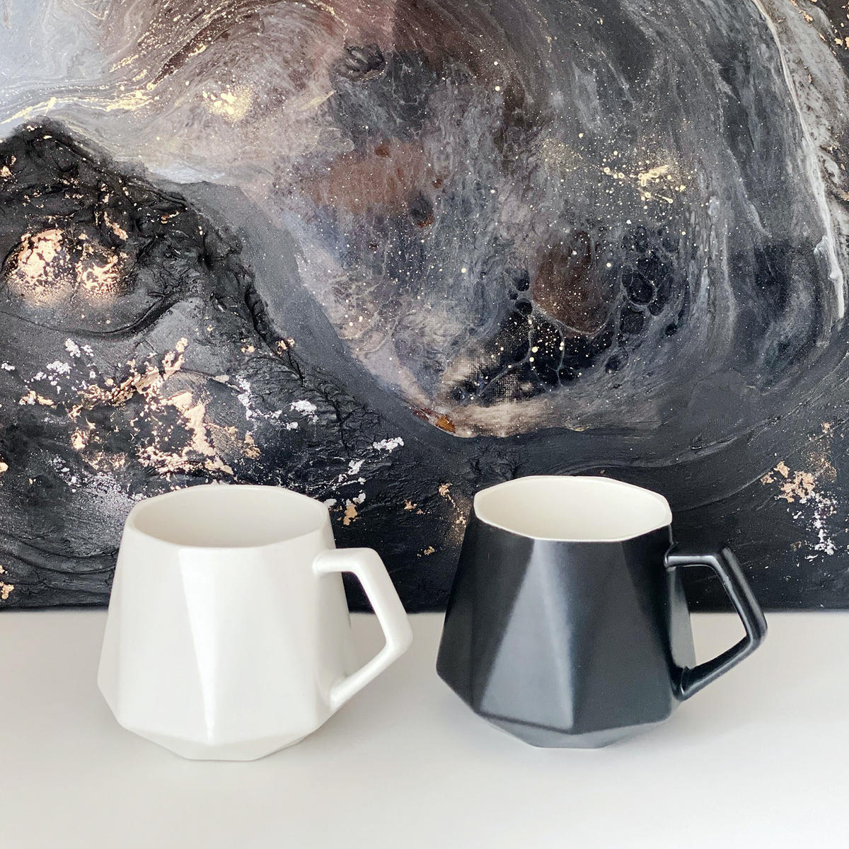 TEETASSE in Feinschliff Optik 350 ml - Weiß, Keramik (0.35L) - Intirilife