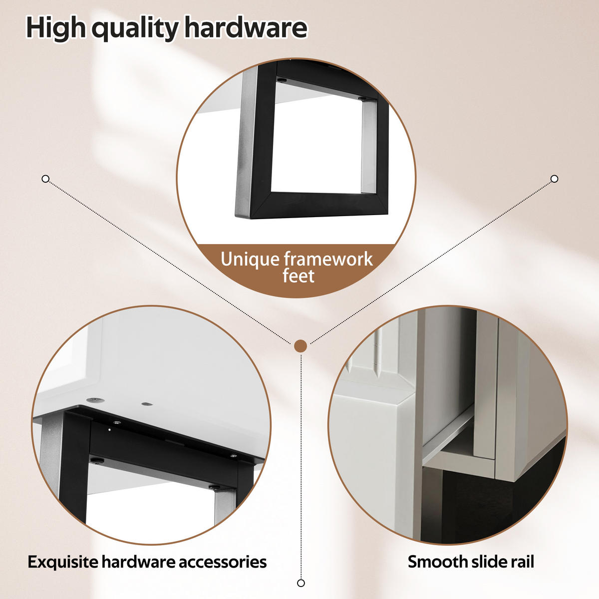 TV-SCHRANK Schwarz/Weiß 170/35/47 cm Drei Schubladen Eisenbeine - Schwarz, Karton (35/47/170cm) - PANGIVO