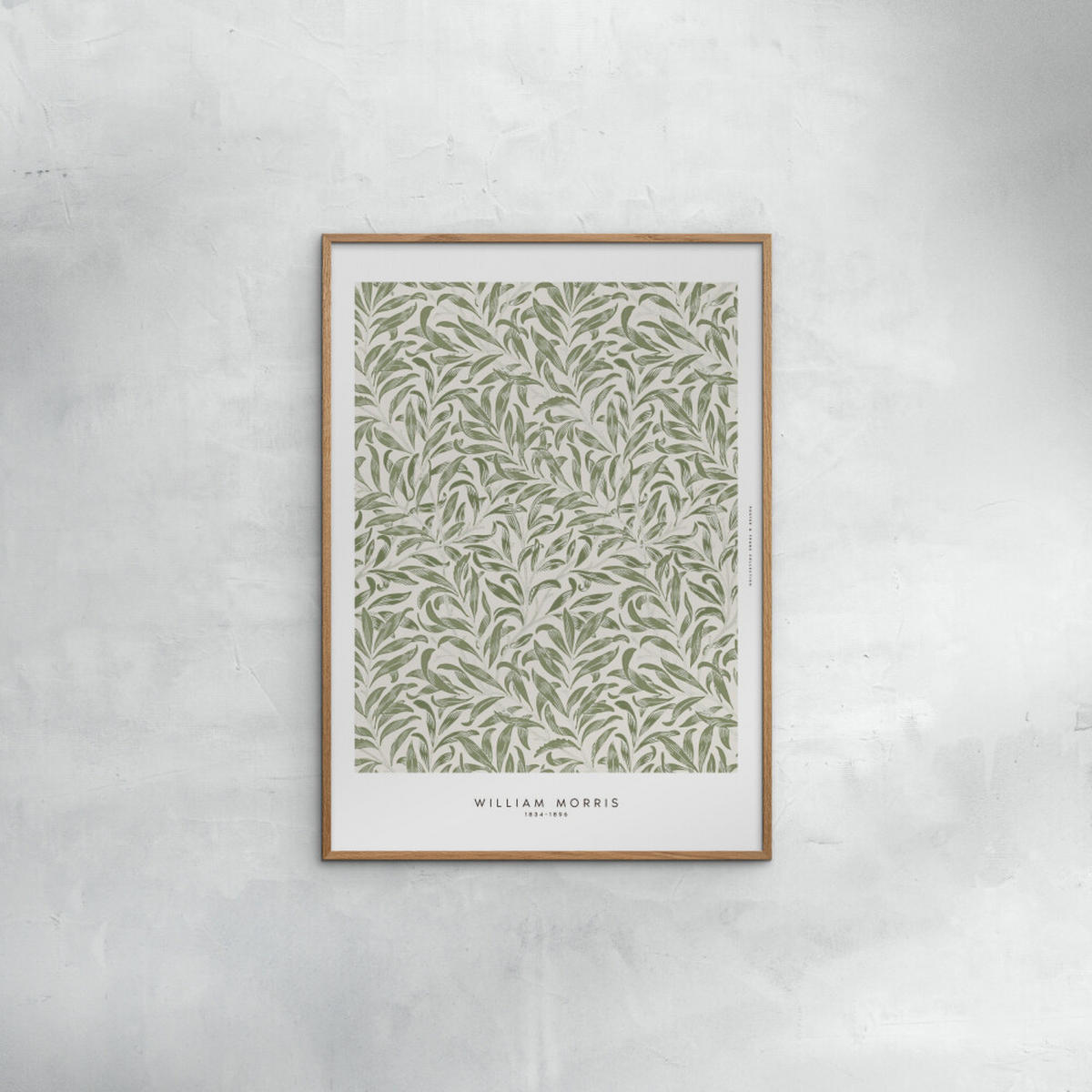 POSTER mit Rahmen William Morris - Leaves - Eichefarben/Grün, Holz/Papier (70/100cm) - Poster&Frame