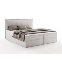 BOXBETT ARENO 200x200 cm Komplett-Set mit Bettkasten, Bonell-Matratze H3 und Topper - Grau - Grau, Textil (200/200cm) - Luxkor24
