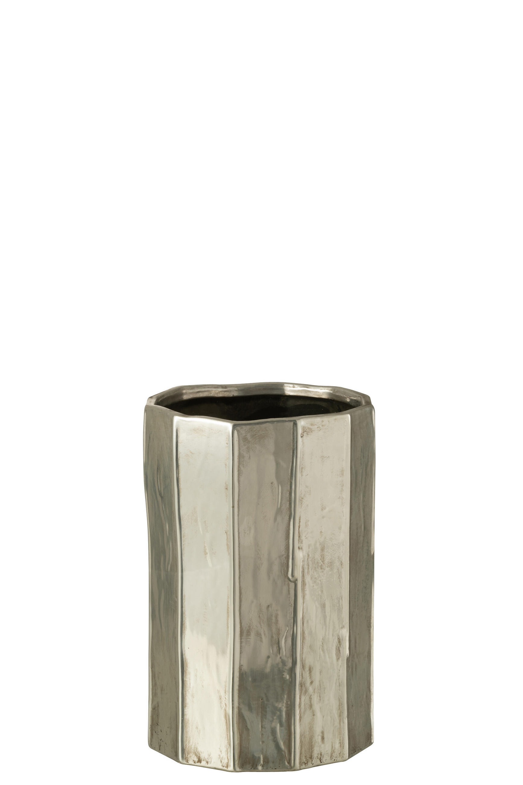 BLUMENTOPF ARY - Töpferei - Silber - L - Ø 20 cm - Silberfarben, Keramik (20/30cm) - J-Line
