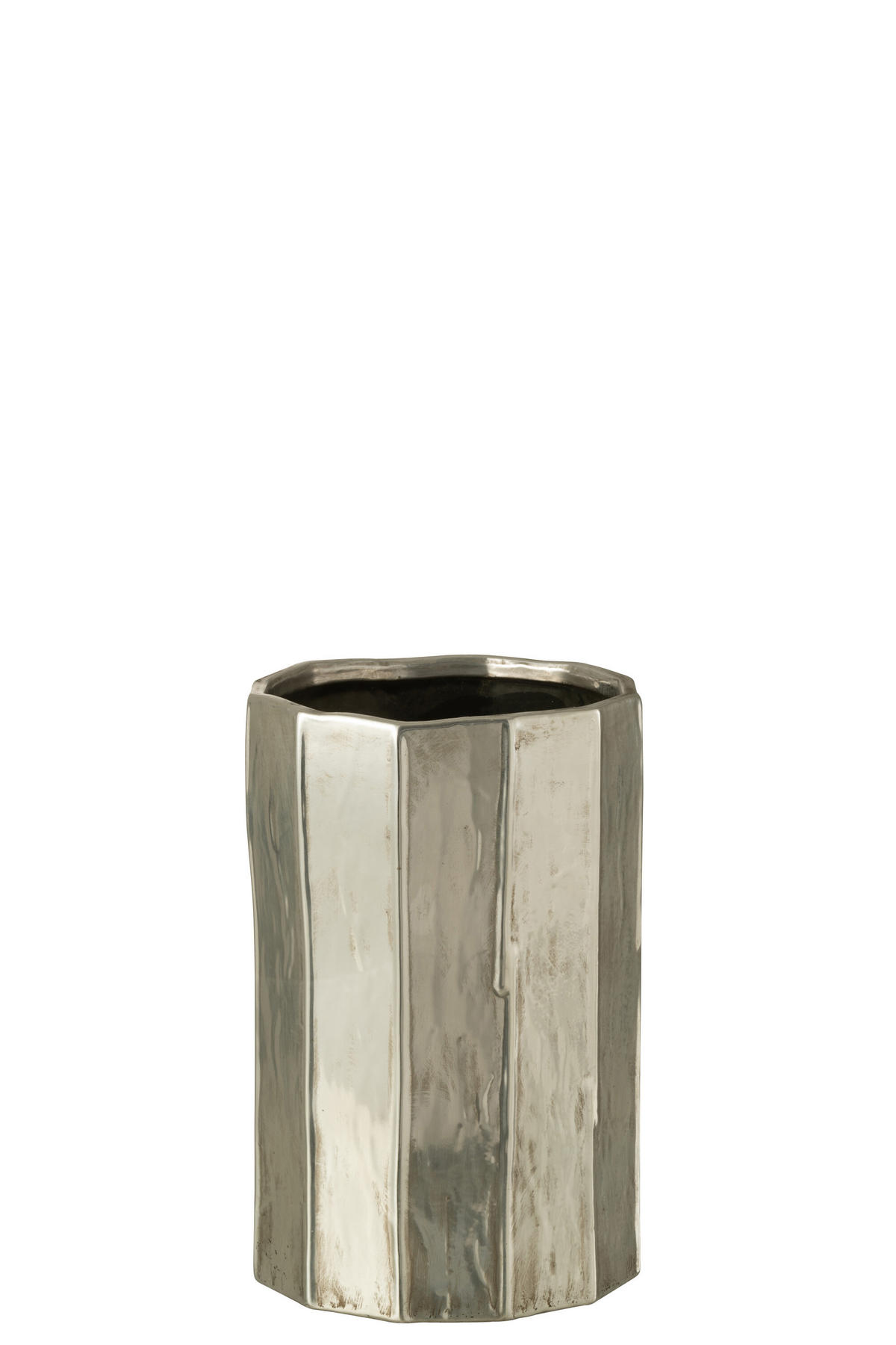 BLUMENTOPF ARY - Töpferei - Silber - L - Ø 20 cm - Silberfarben, Keramik (20/30cm) - J-Line