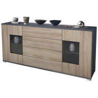 SIDEBOARD Grömitz Eiche sägerau - Eiche San Remo, Holzwerkstoff (166.5/75.5/35cm) - Vladon