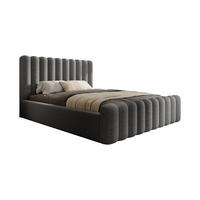 POLSTERBETT Langlebiges Polsterbett Mona V 180x200 cm – Bett mit Bettkasten & Pflegeleichtem Material, Grau - Schwarz/Grau, Holzwerkstoff/Kunststoff (180/200cm) - DomoHome