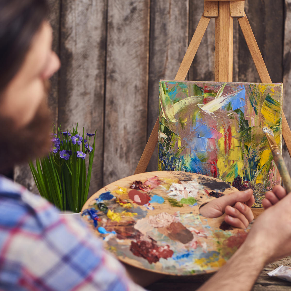5XMISCHPALETTE - Hellbraun, Holz - Relaxdays