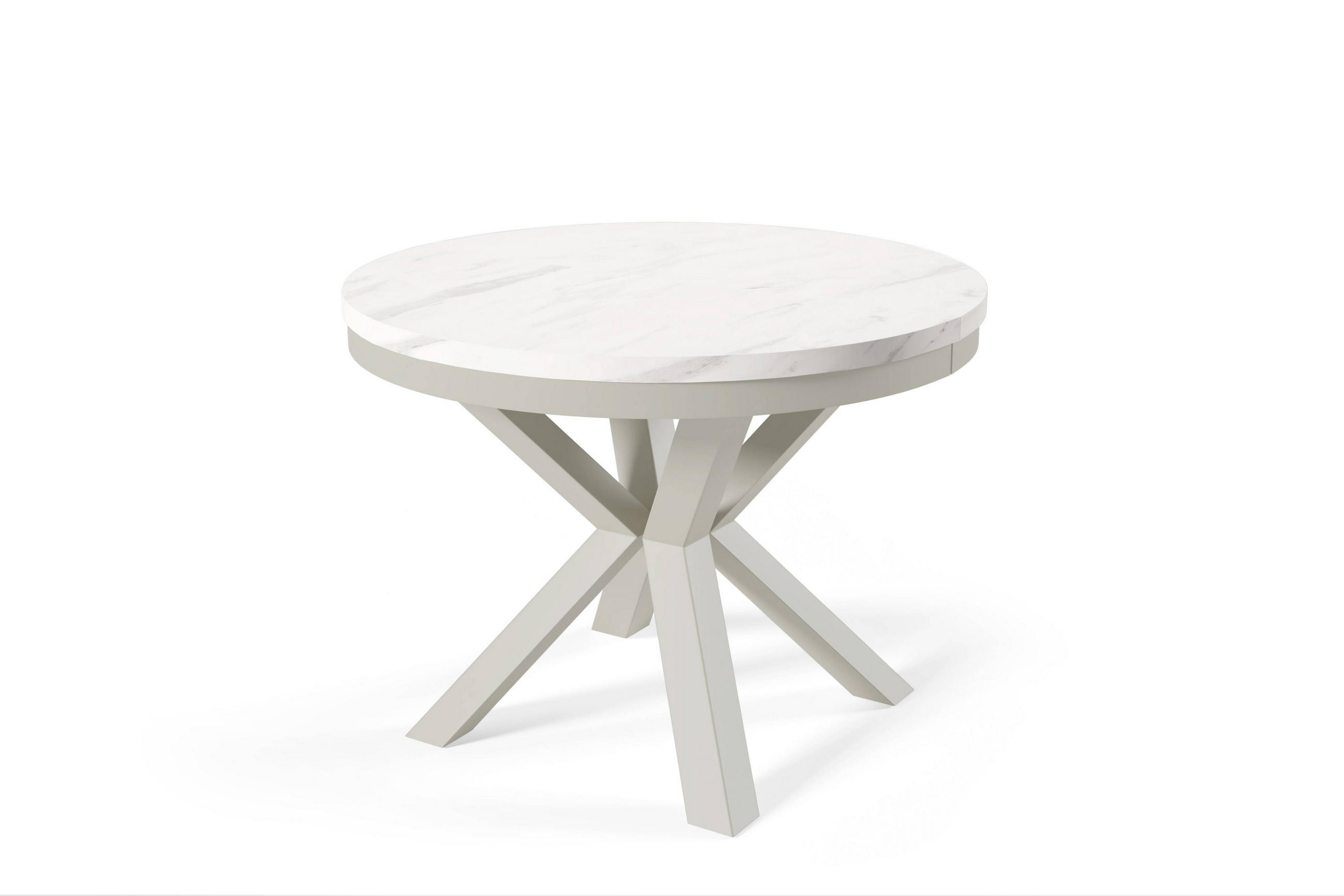 ESSTISCHE NORVIX - Kaschmir/Weiß, Holzwerkstoff (120/120/76cm) - Meblini