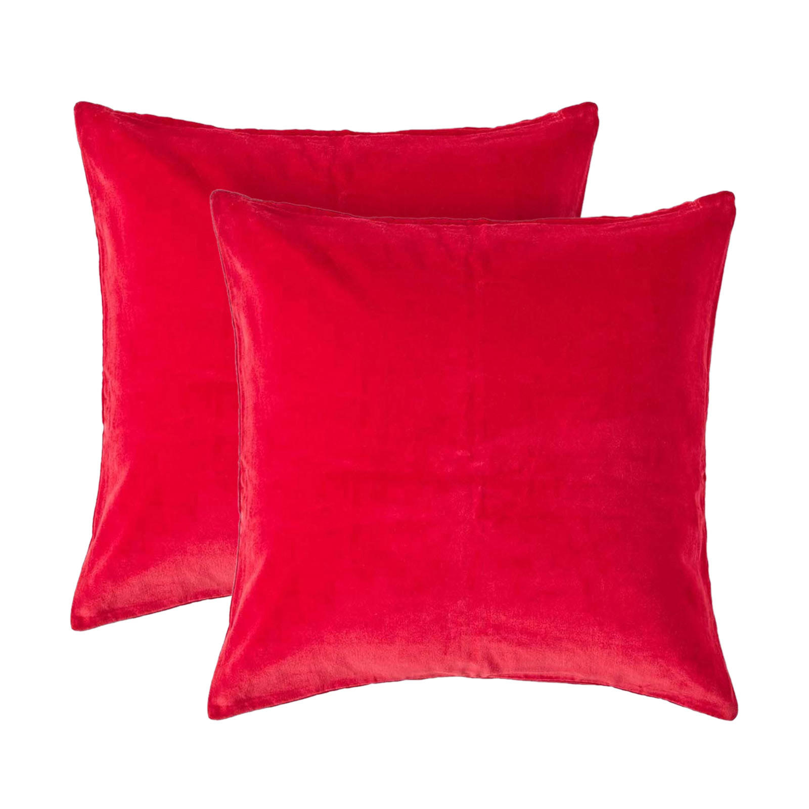 KISSENHÜLLEN 2er-Set Baumwollsamt rot 40/40 cm - Rot, Textil (40/40cm) - Homescapes