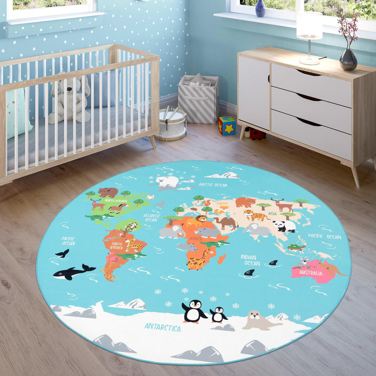 KINDERTEPPICH 200/200 cm Bino 564 - Türkis, Textil (200/200cm) - Paco Home