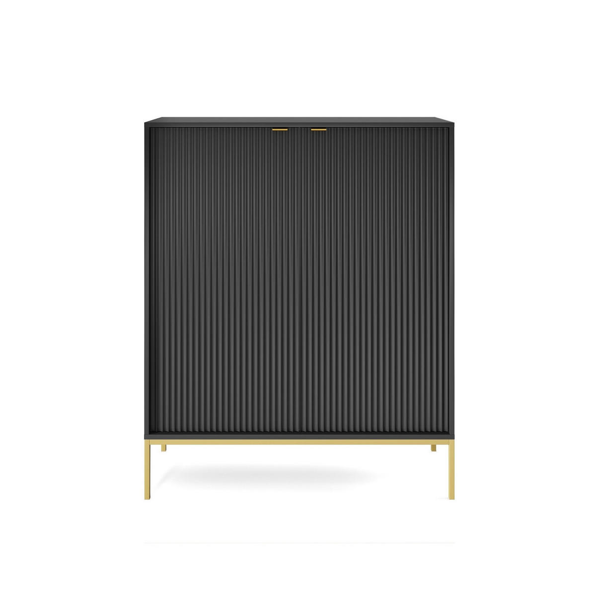 HIGHBOARD Nova Schwarz, Golden Beine - Goldfarben/Schwarz, Holzwerkstoff/Metall (104/125/39cm) - Bettso