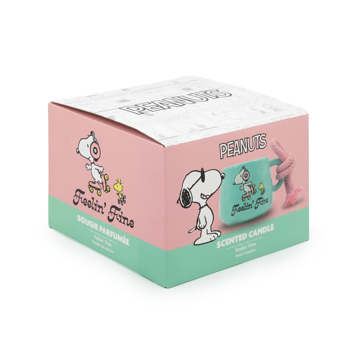 PEANUTS Duftkerzen - Rosa, Naturmaterialien/Glas (8cm)