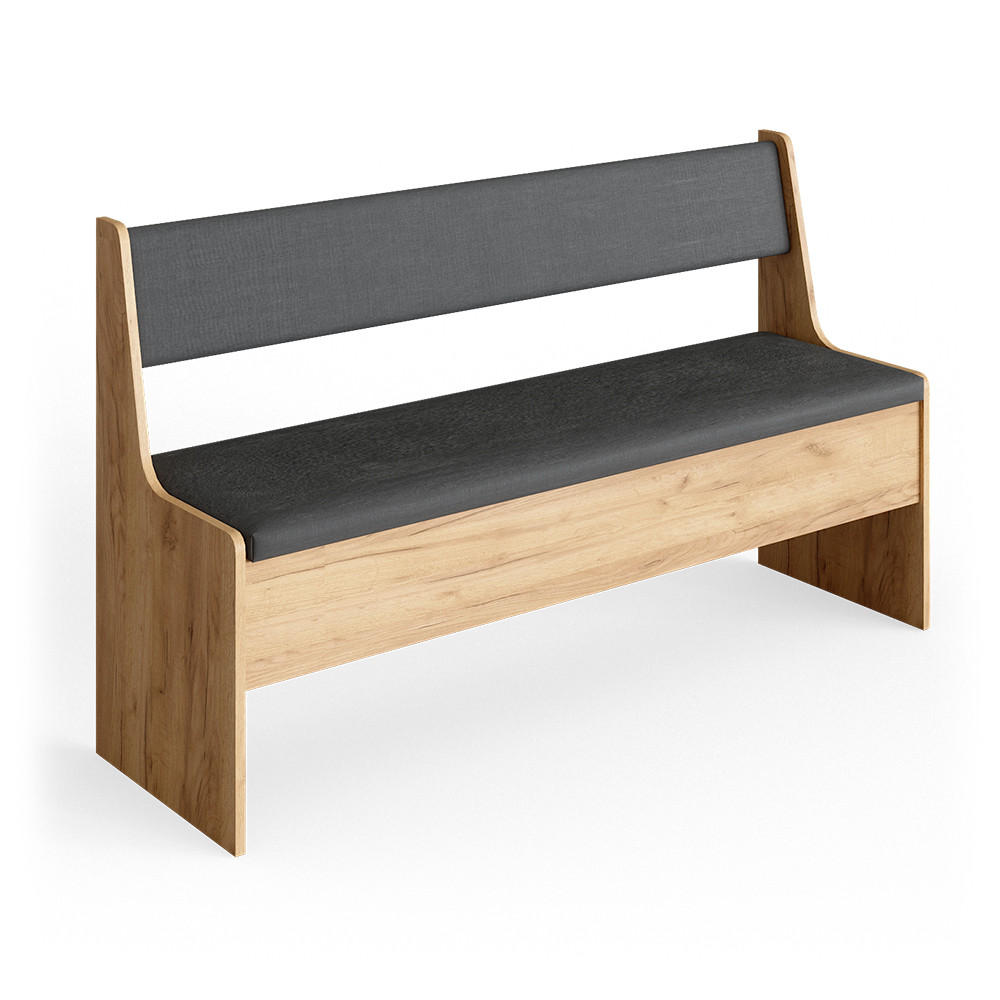 ESSZIMMER-BANK Roman Sandeiche 136.6 x 41.5 cm - Anthrazit/Eiche Wotan, Holzwerkstoff (41.5/80/136.6cm) - Vicco