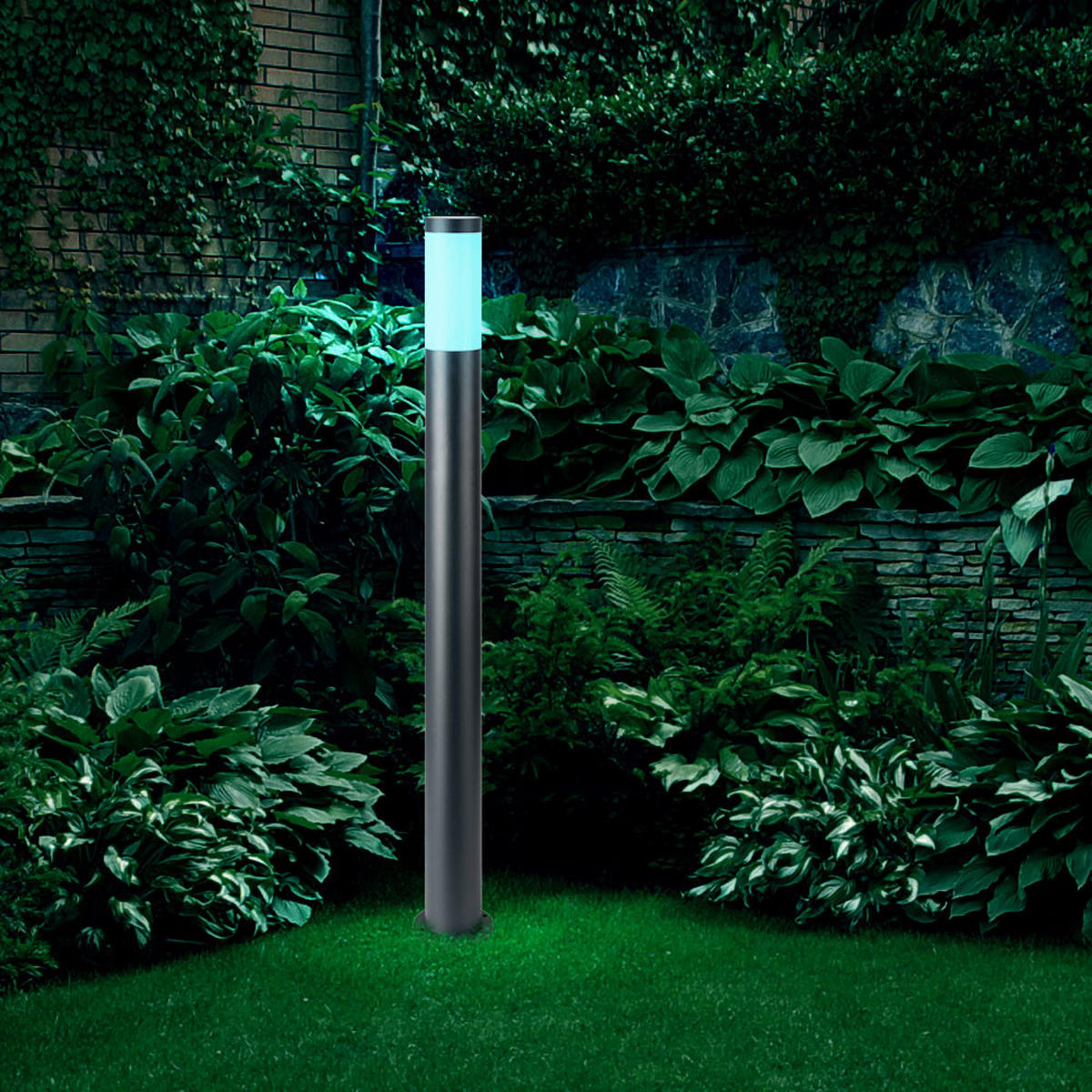 LED WEGELEUCHTE Edelstahl Anthrazit - Anthrazit, Kunststoff (12.7/11/110cm) - Globo Lighting