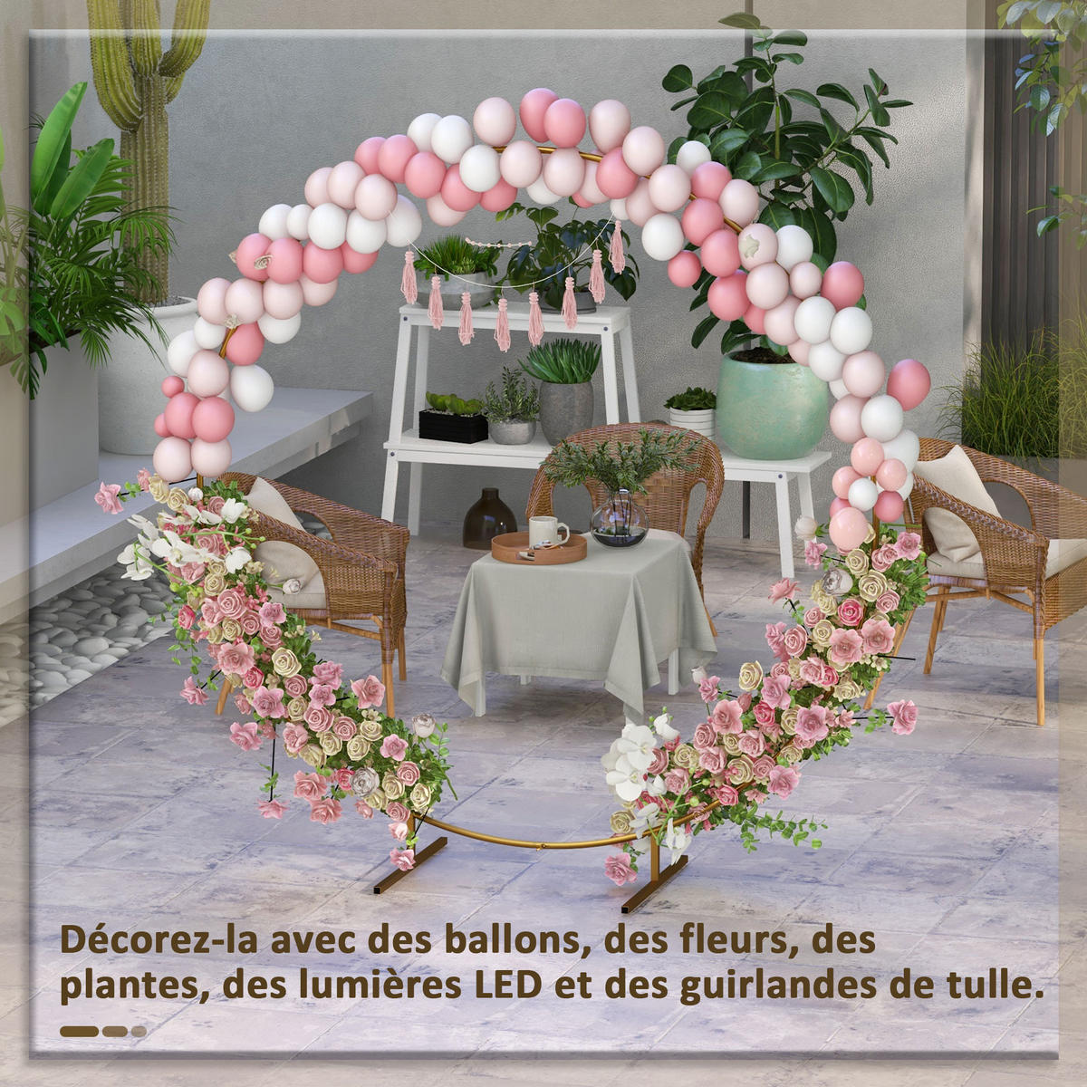 ROSENBOGEN DE-18320 für Hochzeit & Events Gold - Goldfarben, Metall (222/224/60cm) - ComfortXL