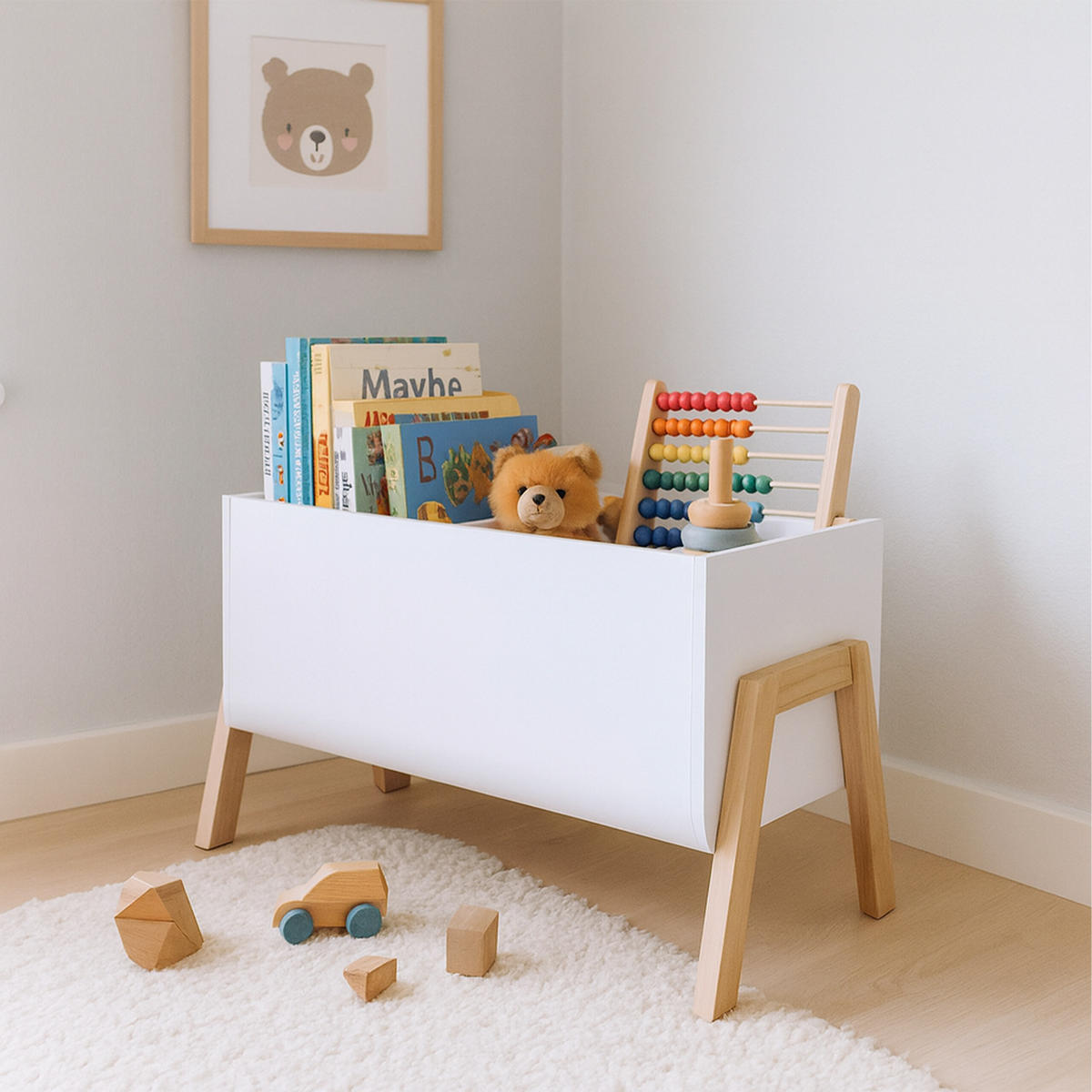 BÜCHERREGAL Kinder - Weiß, Holz/Holzwerkstoff (66.5/40/34.5cm) - Relaxdays