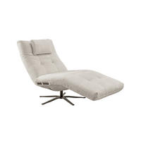 RELAXLIEGE LETICIA Weiß Flachgewebe - Schwarz/Weiß, Textil/Metall (82/115/156cm) - KAWOLA