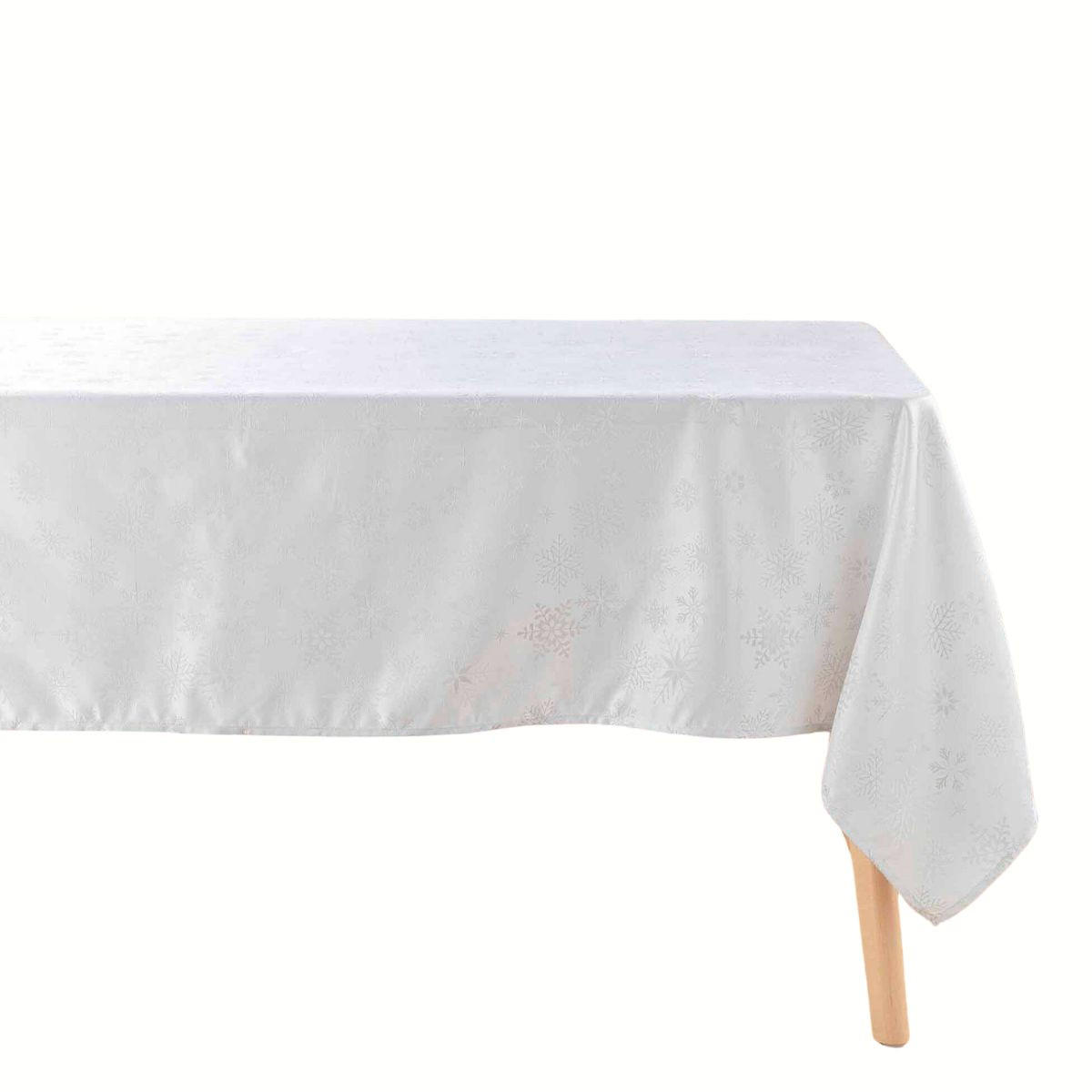 TISCHDECKE Jacquard Flocons 140/240 cm - Weiß, Textil (140cm) - Douceur d´intérieur
