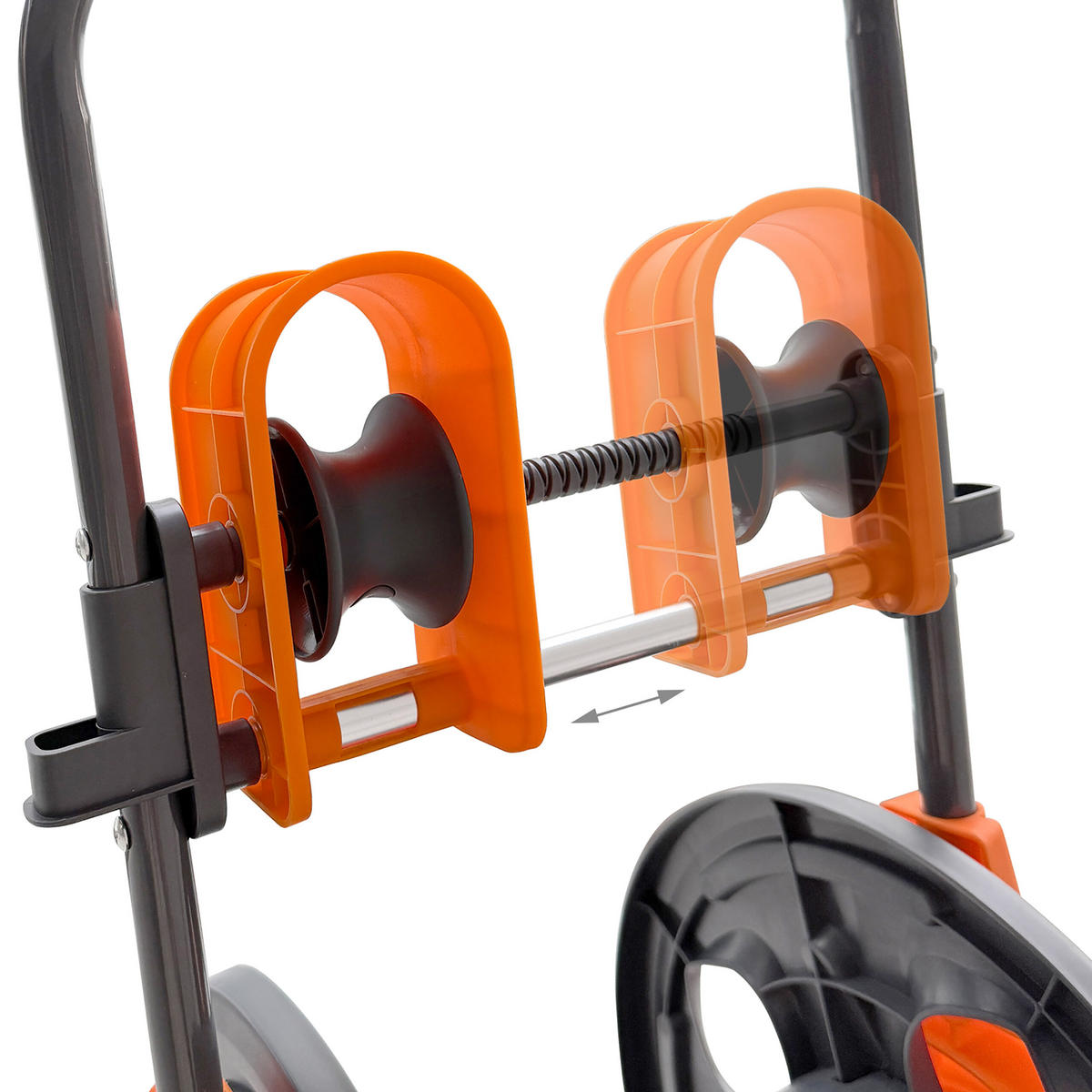 VOZÍK sivý oranžový na hadicu 60 m plast oceľ - sivá, kov/plast (41/86/37cm) - Relaxdays