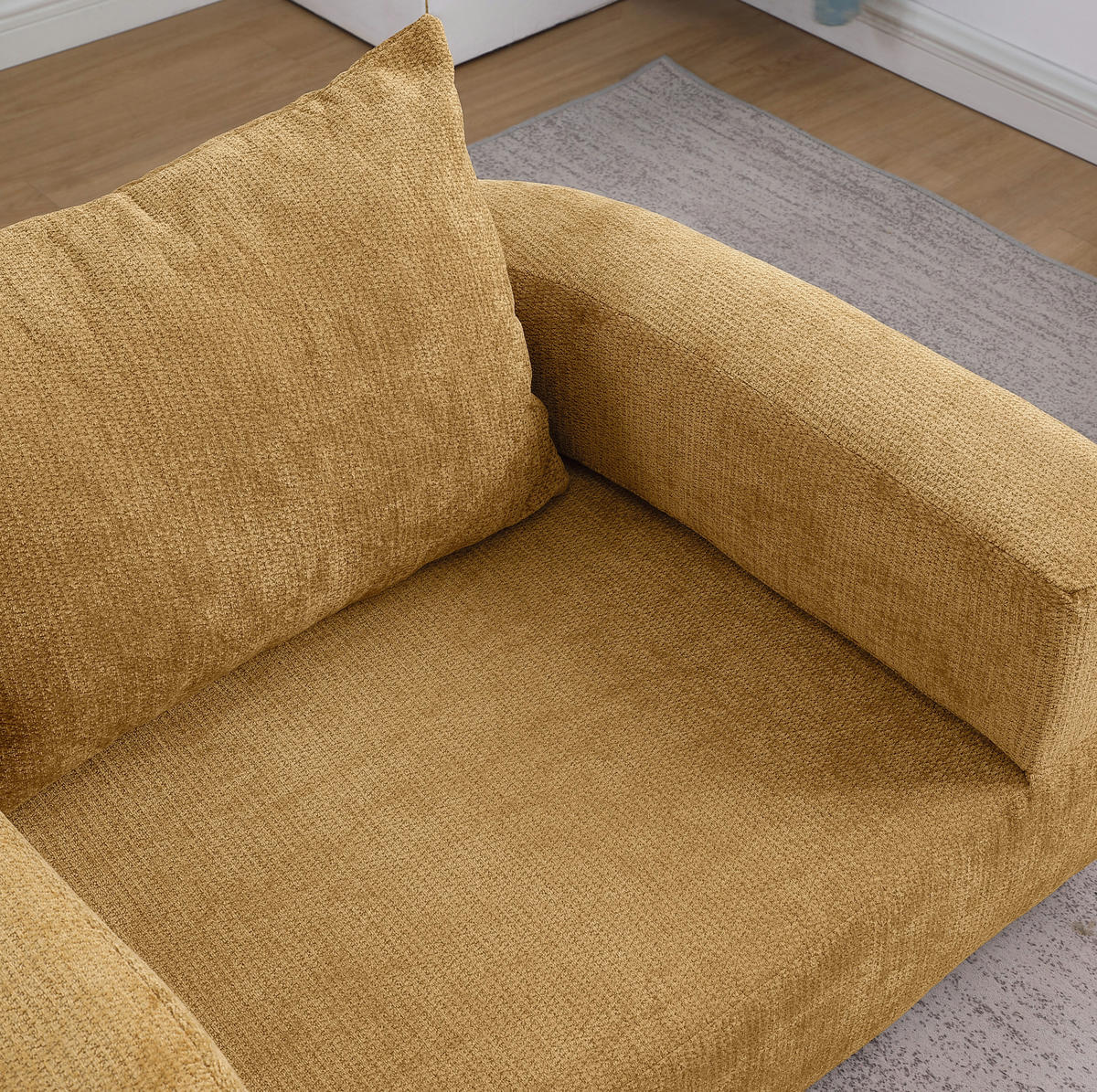 SOFA in Gelb aus Chenille, komfortabel und flexibel kombinierbar - Gelb, Textil (90/41/101cm) - Flora Grace