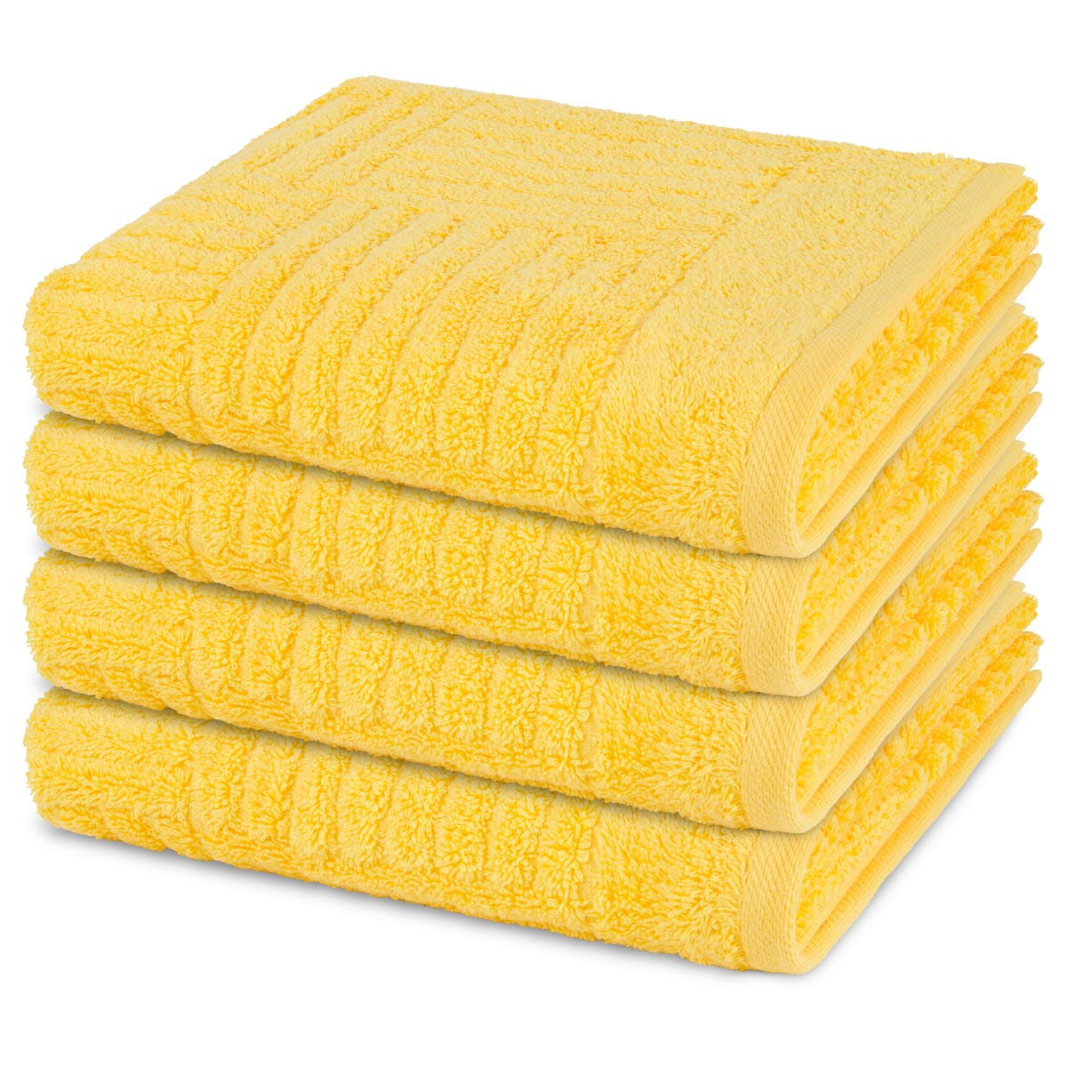 HANDTUCH Carre 4er-Set - Gelb, Textil (50/100cm) - Ross