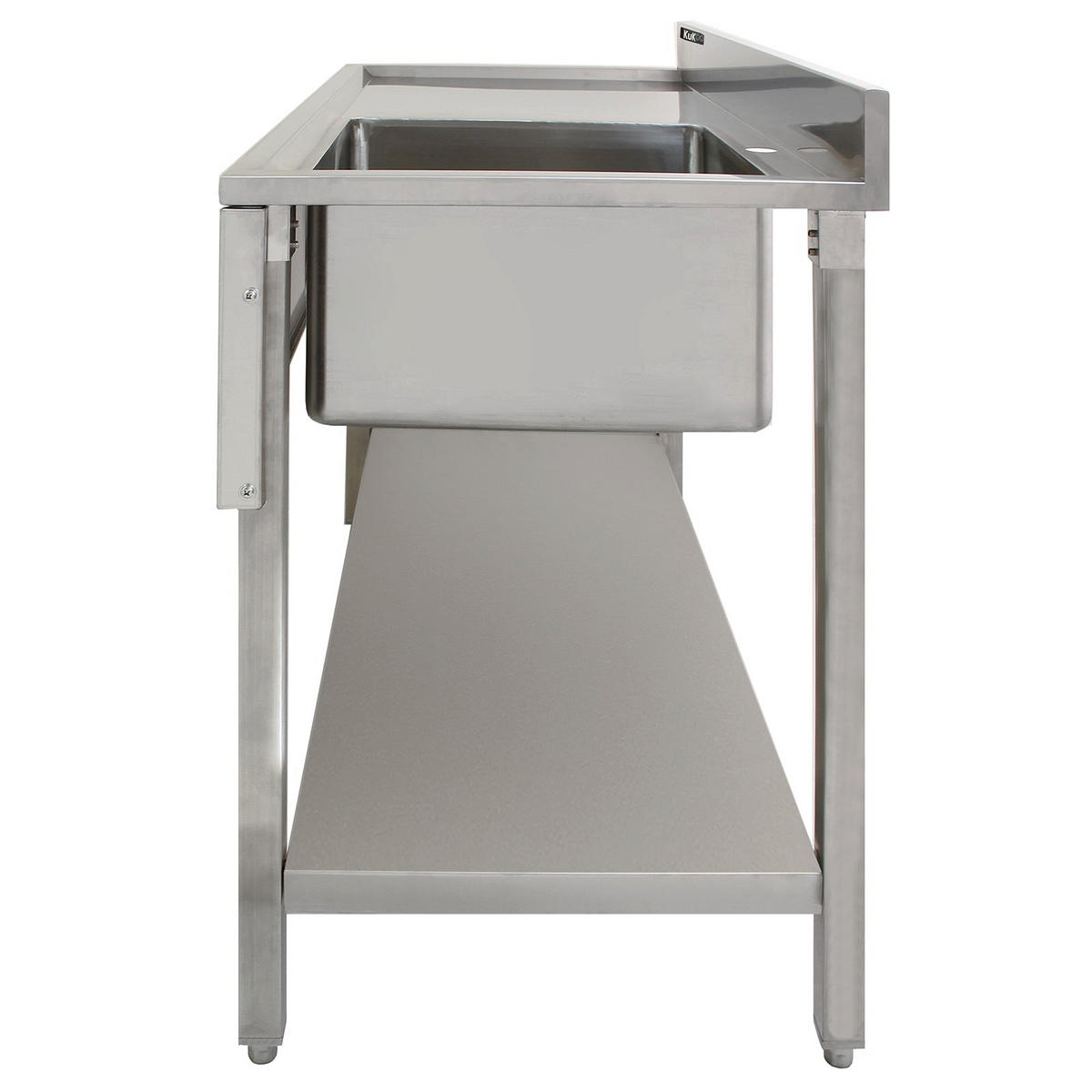 GASTROSPÜLE EDELSTAHL Spültisch Becken rechts - Silberfarben, Metall (120/90/60cm)