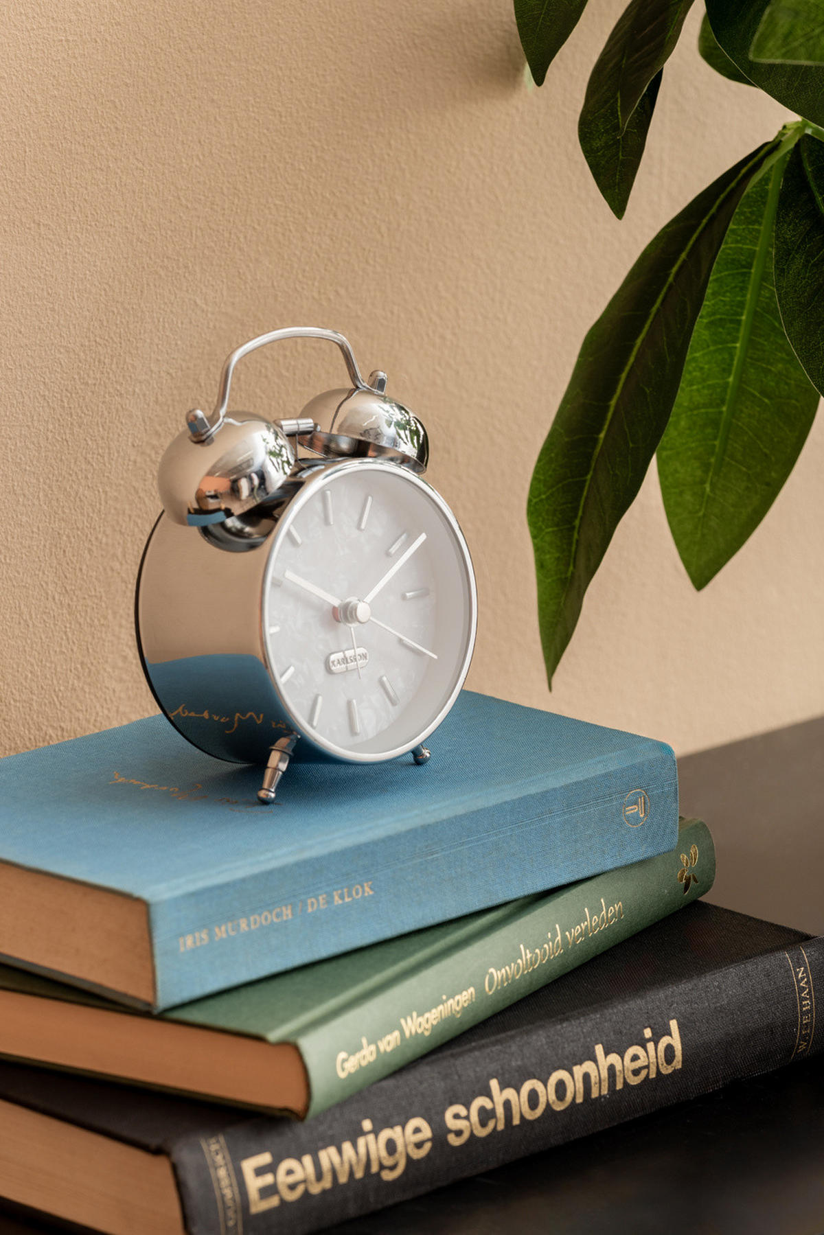 WECKER Retro Pearl Glow Ø 8 cm - Silberfarben, Metall (8/12/4.6cm) - Karlsson