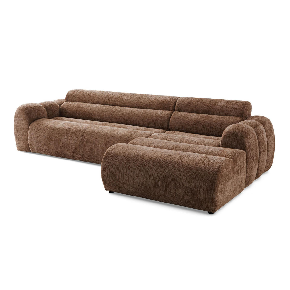 4-SITZER modulares Ecksofa VEER SET 1 Rechts, 298 x 175 cm, Chenille Webstoff Orange - Schwarz/Orange, Holz/Kunststoff (175/298cm) - Muffo