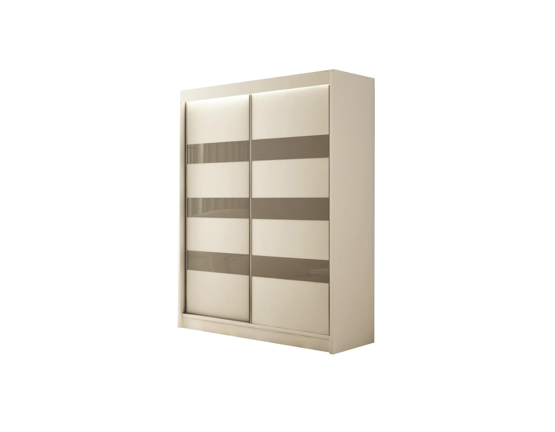 KLEIDERSCHRANK SOLTI mit LED - 120 cm - Weiß|Grau - Weiß/Grau, Holzwerkstoff (120/215/61cm) - ALTDECOR