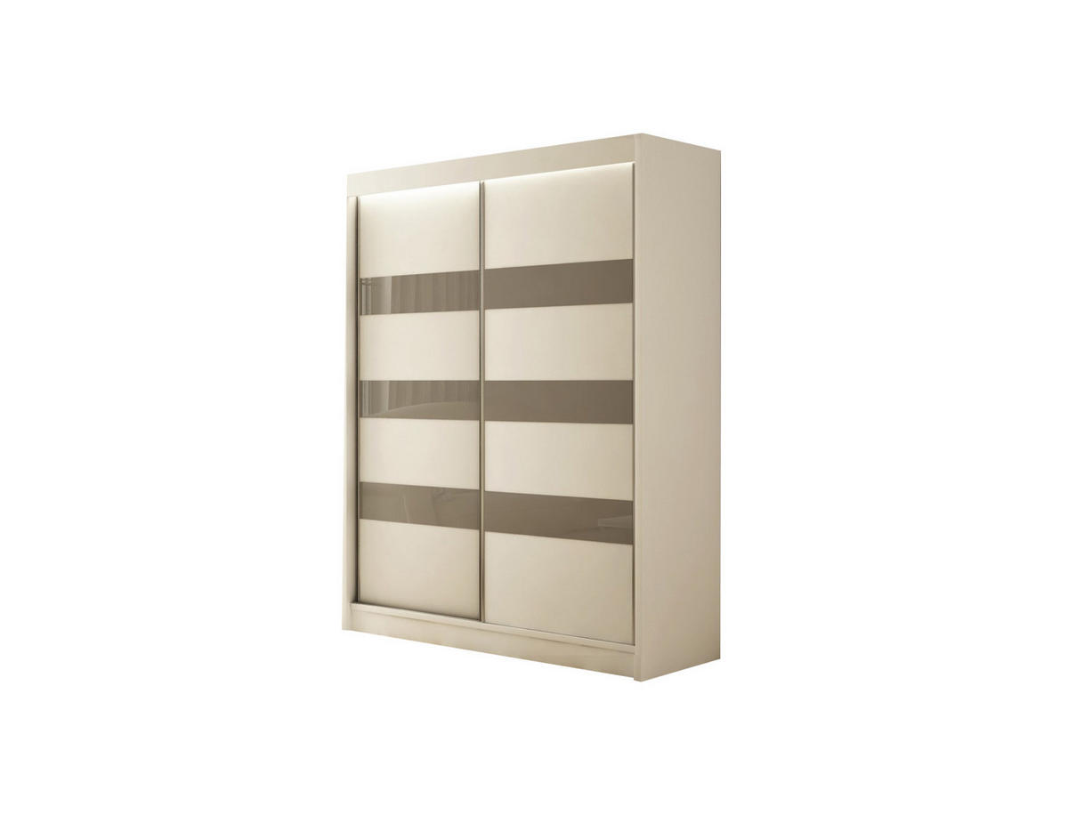 KLEIDERSCHRANK SOLTI mit LED - 120 cm - Weiß|Grau - Weiß/Grau, Holzwerkstoff (120/215/61cm) - ALTDECOR
