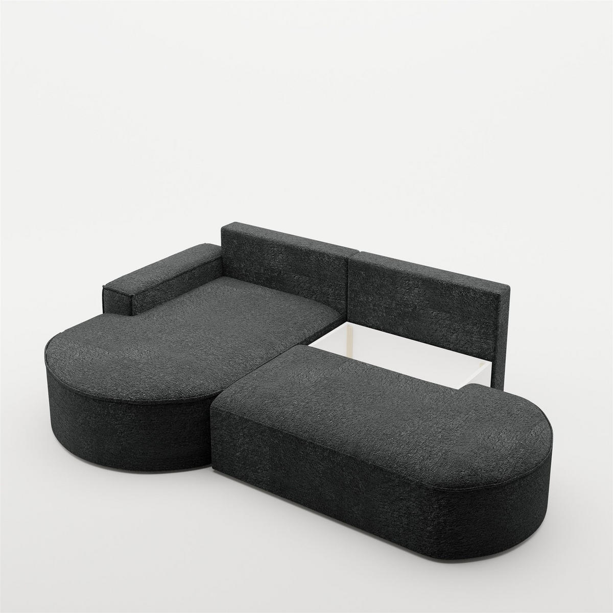 ECKSOFA Venedig Mit Schlaffunktion - Schwarz, Holzwerkstoff/Textil (278/179cm) - Fun Möbel