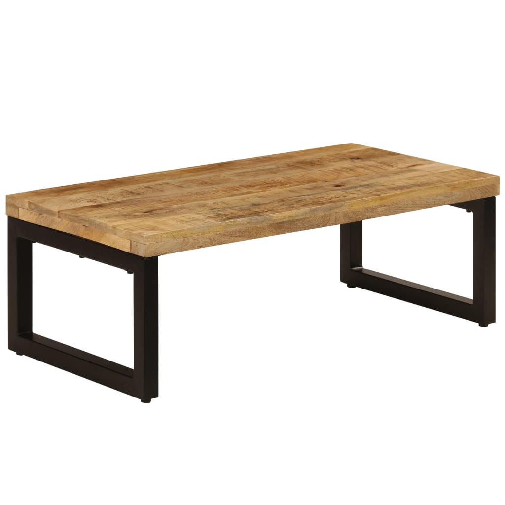 COUCHTISCH 100x50x35 cm Massivholz Mango und Stahl - Braun, Holzwerkstoff (100/50/35cm) - furnicato