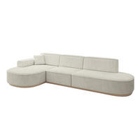 ECKSOFA Ottomane Links MARI-L2-v1 - 328x171x83 cm Hellgrau Cord - Hellgrau, Holzwerkstoff/Textil (328/171cm) - ALTDECOR