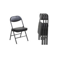 KLAPPSTUHL DE-36272 4er-Set mit PU-Lederbezug Schwarz - Schwarz, Metall (46/81.5/47cm) - ComfortXL