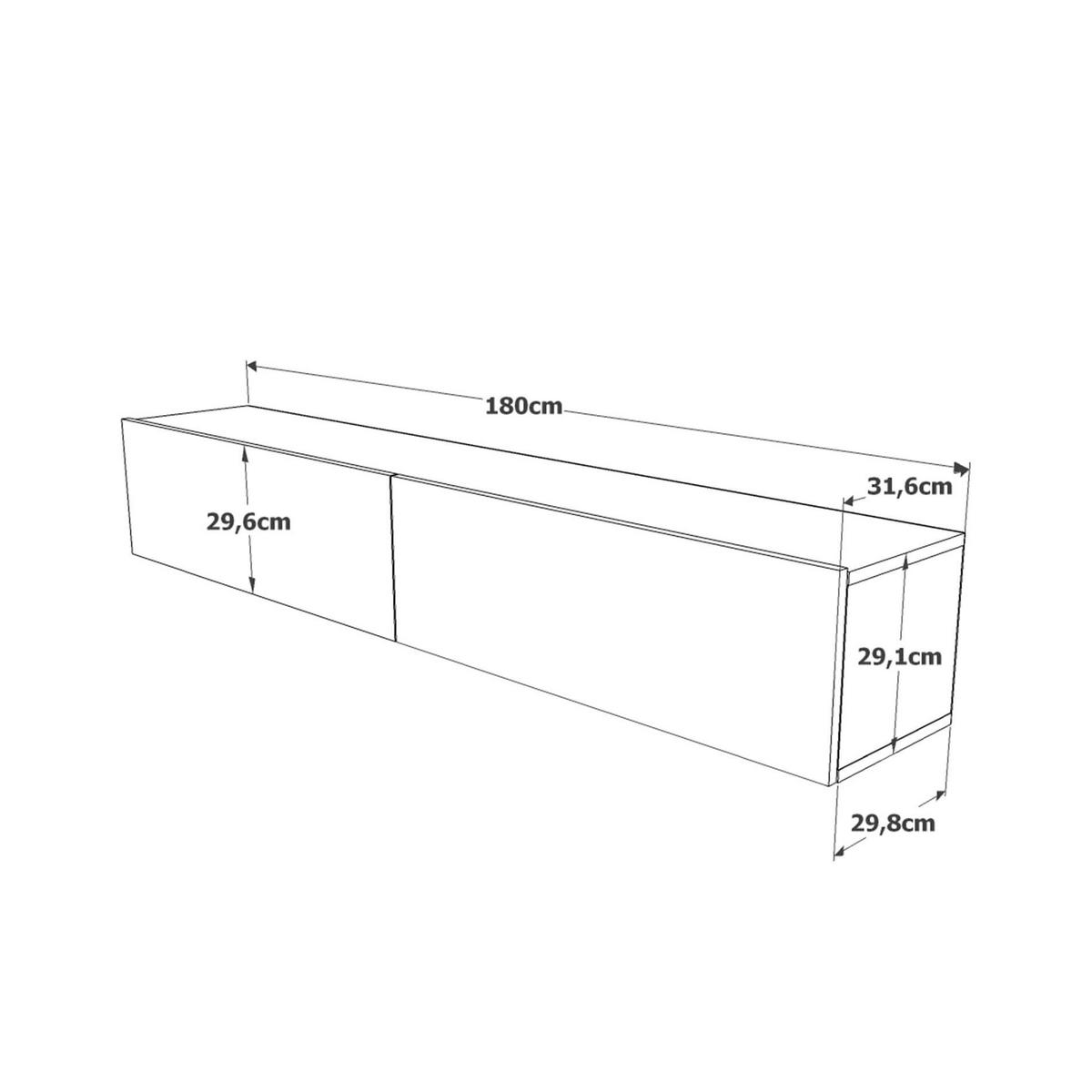 LOWBOARD Hellbraun 180/31,5/29,5 cm - Braun, Holzwerkstoff (180/29.6/31.6cm) - Mobili Rebecca