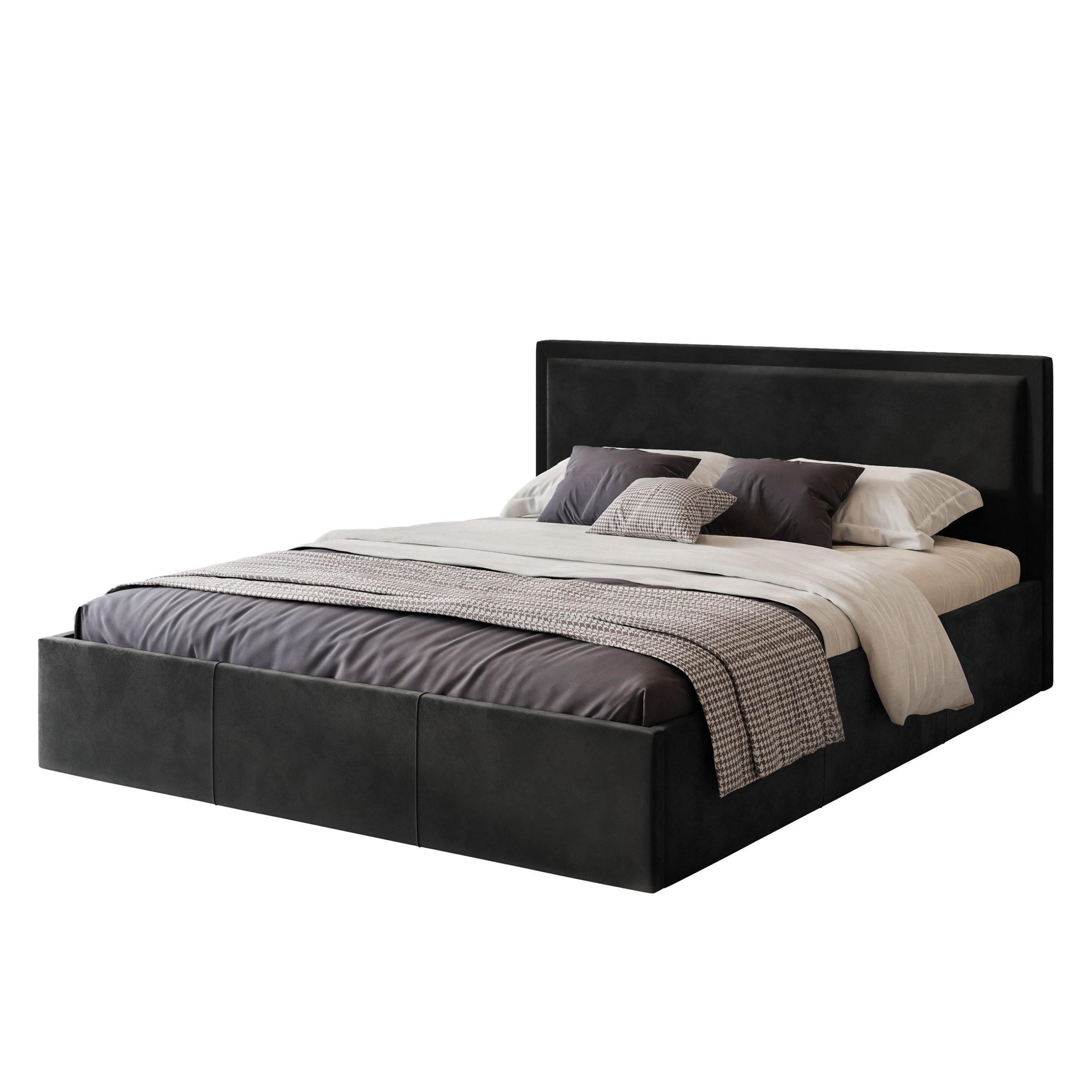 POLSTERBETT Osterne 160x200 cm, Schwarz - Schwarz, Textil (160/200cm) - Fedve