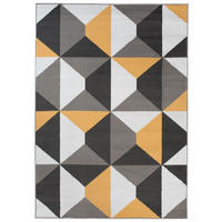 TEPPICH MAYA Gelb Vierecke Geometrisch Figuren 200/250 cm - Gelb, Textil (200/250cm) - Tapiso