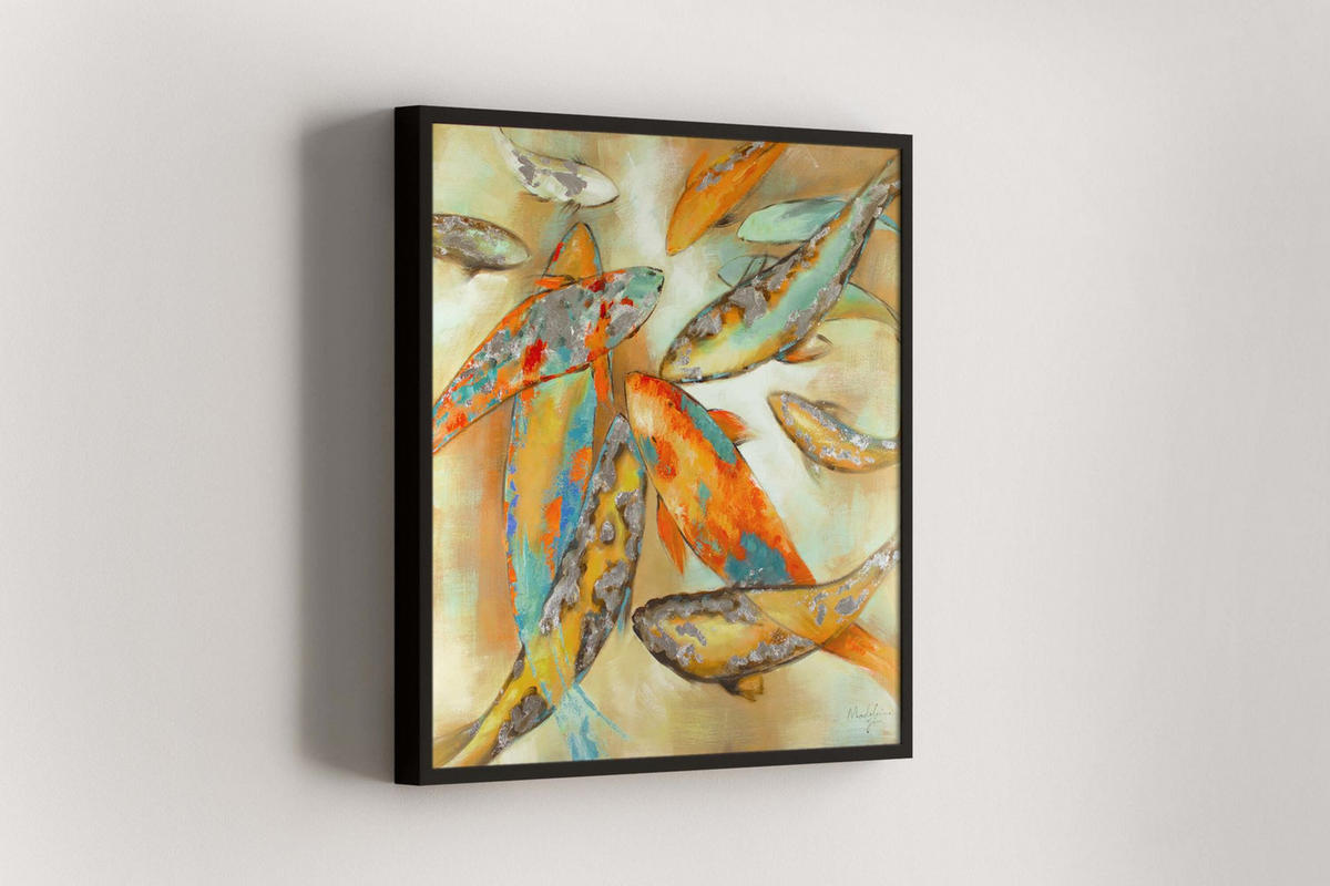 ACRYLBILD HANDGEMALT 80/80 cm - Gelb, Holz/Textil (80/80cm) - KUNSTLOFT