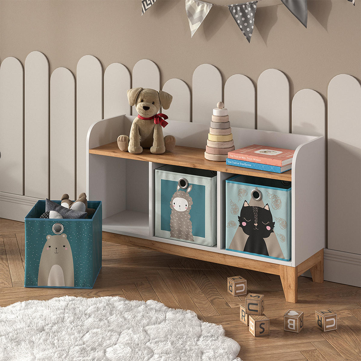 KINDERSITZBANK Malia Weiß/Artisan 107.2 x 63.8 cm - Weiß, Holzwerkstoff (107.2/63.8/30.6cm) - VitaliSpa