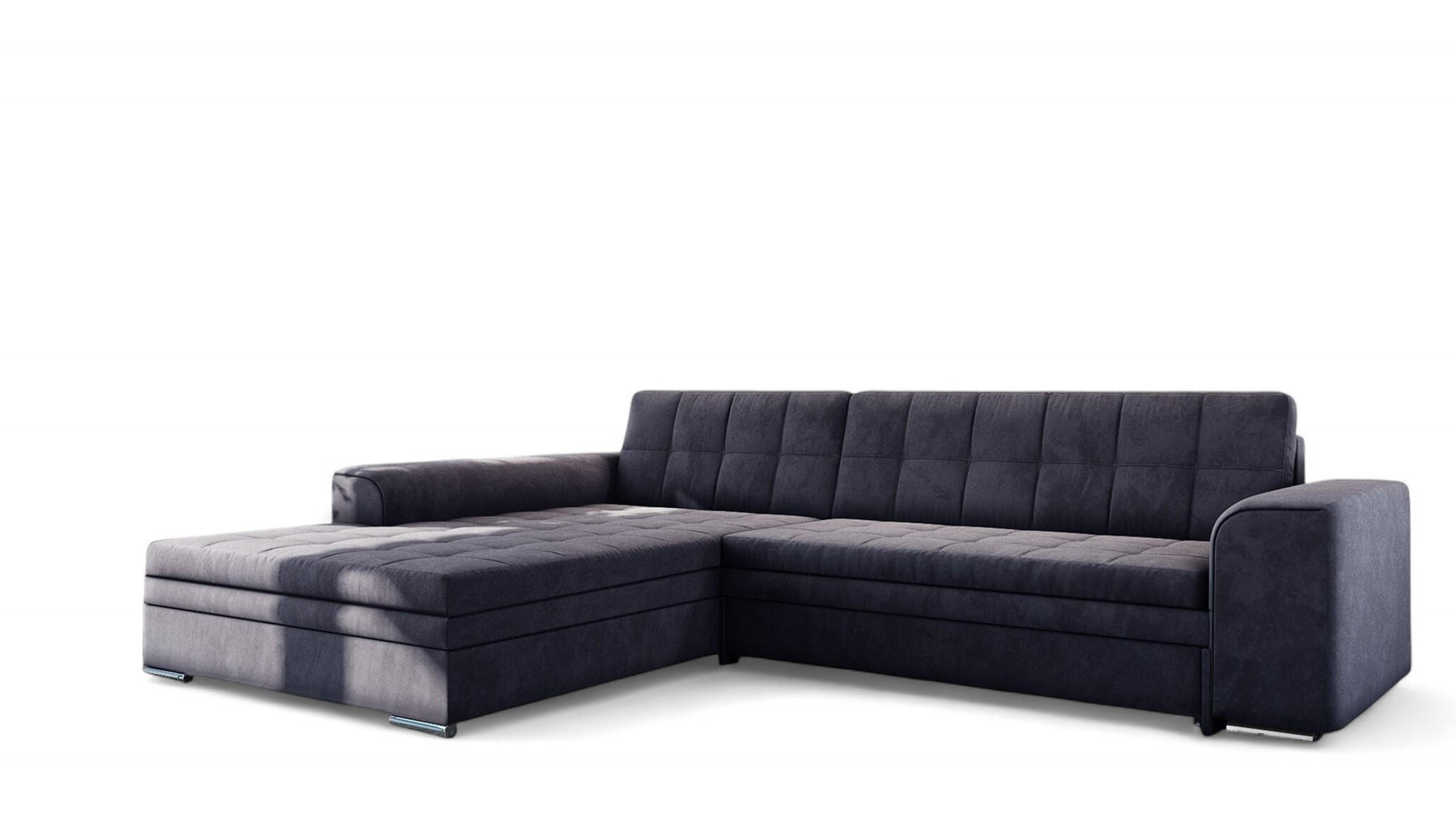 ECKSOFA Lusaka Mit Schlaffunktion - Schwarz, Holzwerkstoff/Textil (292/198cm) - Fun Möbel