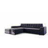 ECKSOFA Lusaka Mit Schlaffunktion - Schwarz, Holzwerkstoff/Textil (292/198cm) - Fun Möbel