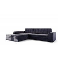 ECKSOFA Lusaka Mit Schlaffunktion - Schwarz, Holzwerkstoff/Textil (292/198cm) - Fun Möbel