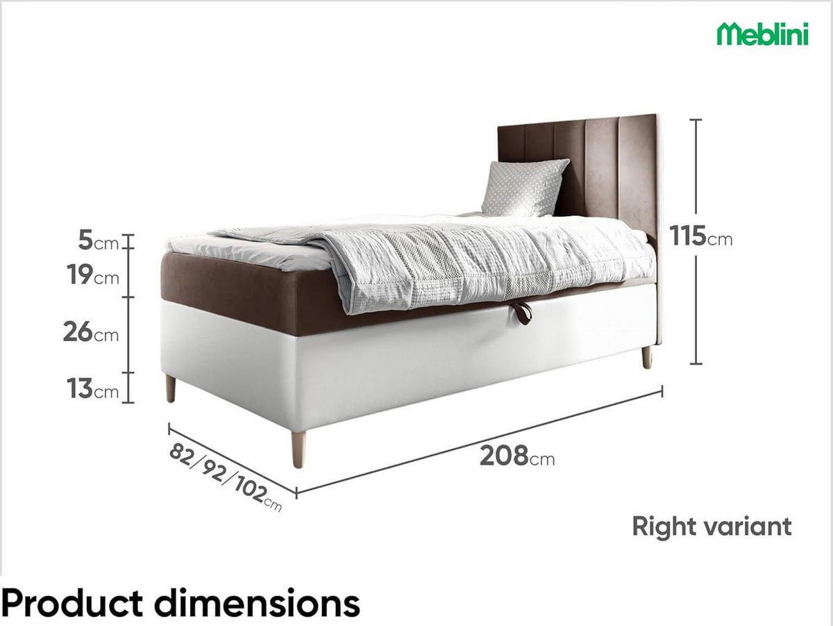 KINDERBETT MAYA 1 - Braun/Weiß, Holzwerkstoff (82/208cm) - Meblini