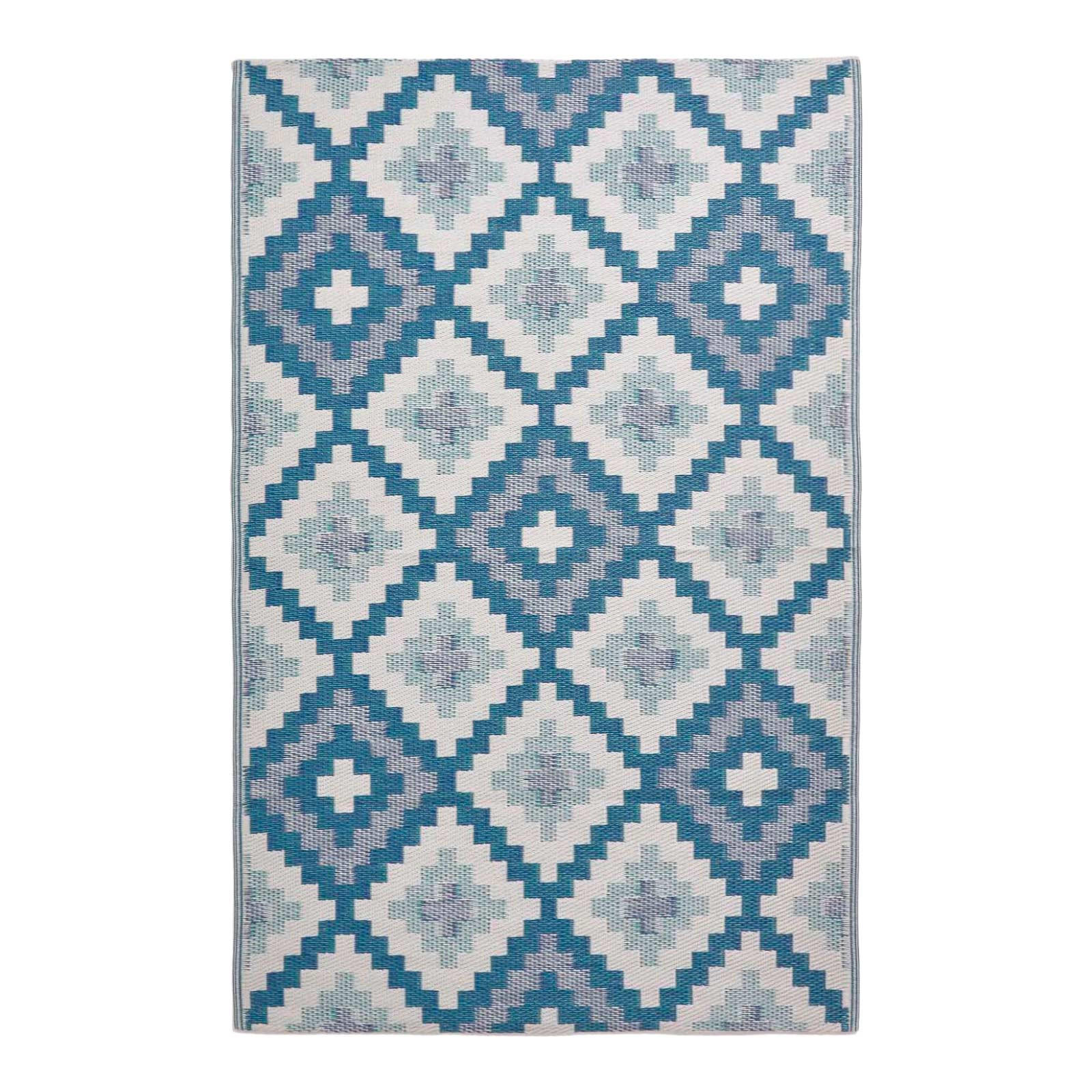 OUTDOORTEPPICH Mia geometrisch gemustert 120/180 cm - Blau, Kunststoff (120/180cm) - Homescapes