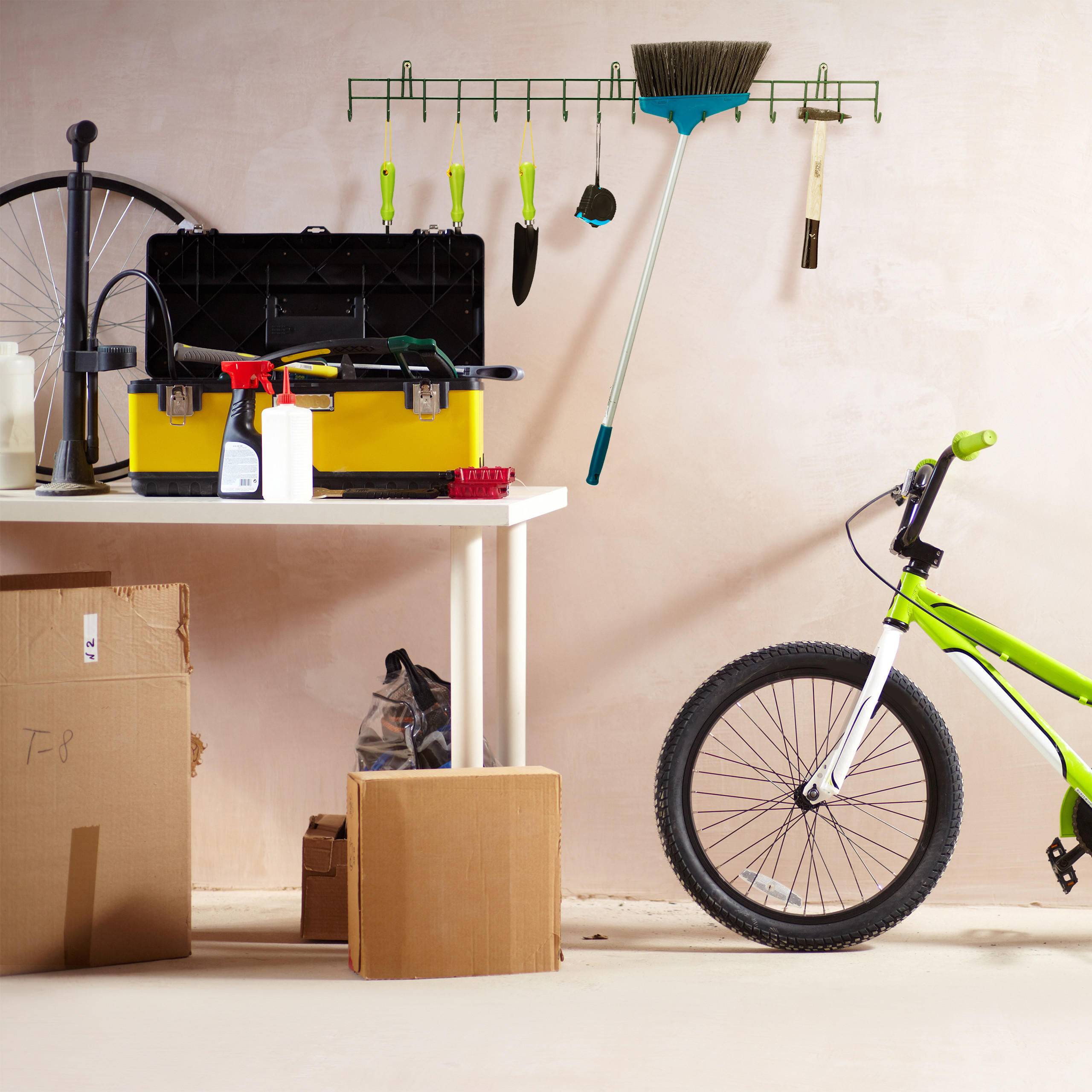 GERÄTEHALTER - Dunkelgrün, Metall (100/12/5cm) - Relaxdays