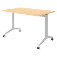 SEMINARTISCH klappbar & fahrbar 80/120/75 cm in Ahornfarben/Silberfarben - Silberfarben/Ahornfarben, Holzwerkstoff (80/120/75cm) - bümö