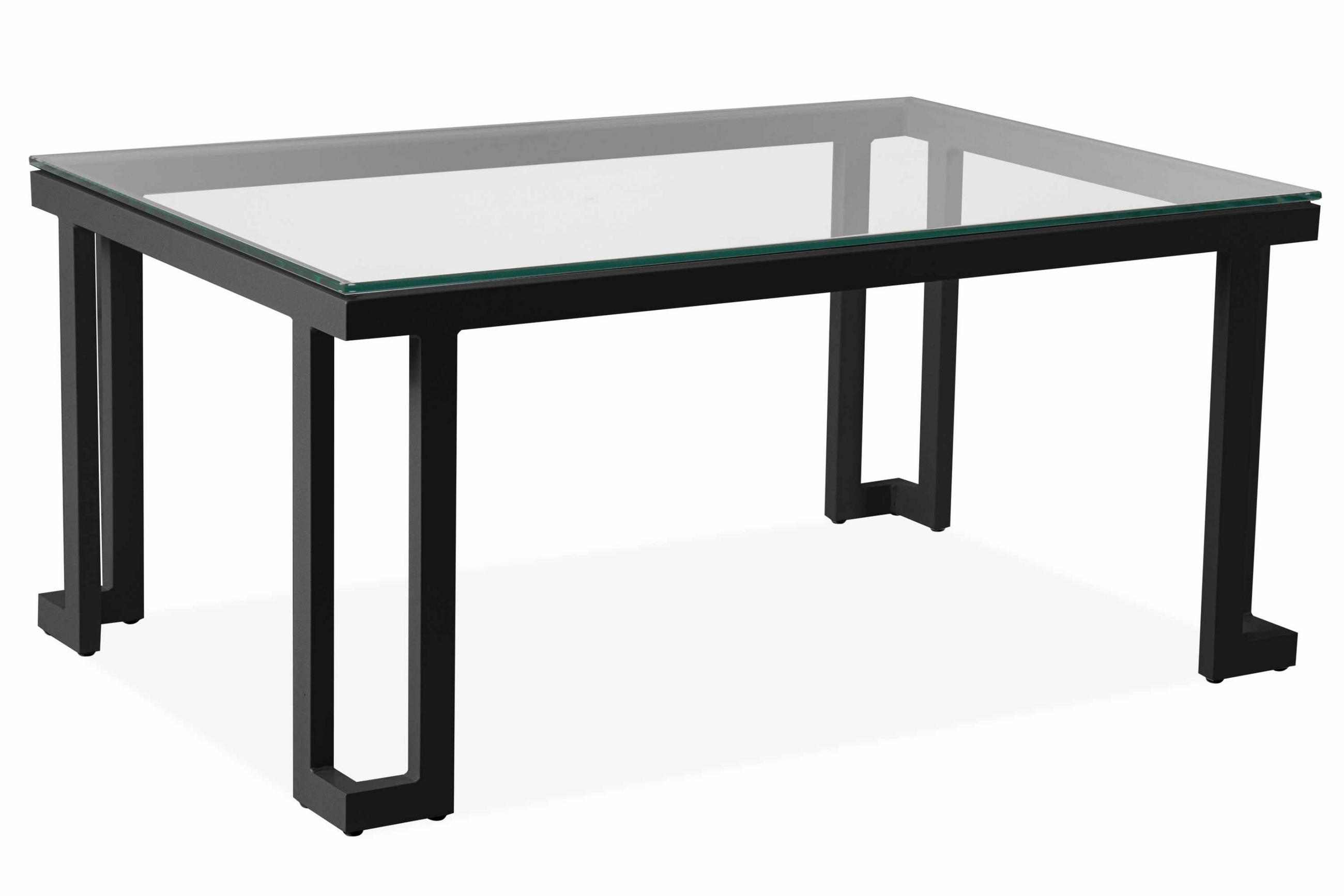 GARTENTISCH TRIGLO gehärtetes Glas, Modern, Dunkelgrau - Dunkelgrau, Glas/Metall (60/90/41cm) - KONSIMO®
