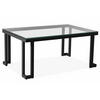 GARTENTISCH TRIGLO gehärtetes Glas, Modern, Dunkelgrau - Dunkelgrau, Glas/Metall (60/90/41cm) - KONSIMO®