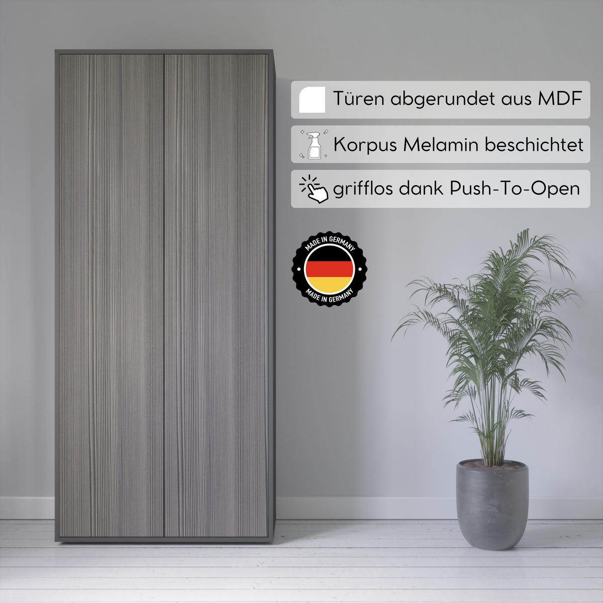 AKTENSCHRANK Amira T00 Avola Anthrazit 180/80/40 cm - Anthrazit, Holzwerkstoff (80/180/40cm) - SIMPLYFURN