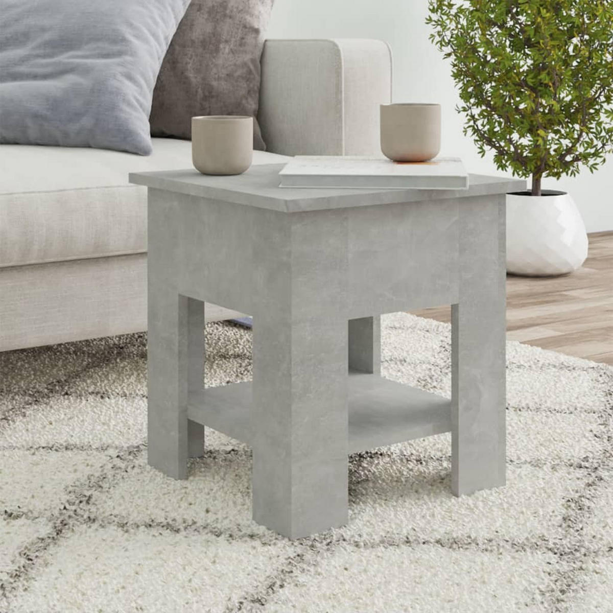 COUCHTISCH Betongrau 40x40x42 cm Holzwerkstoff - Grau, Holzwerkstoff (40/40/42cm) - furnicato